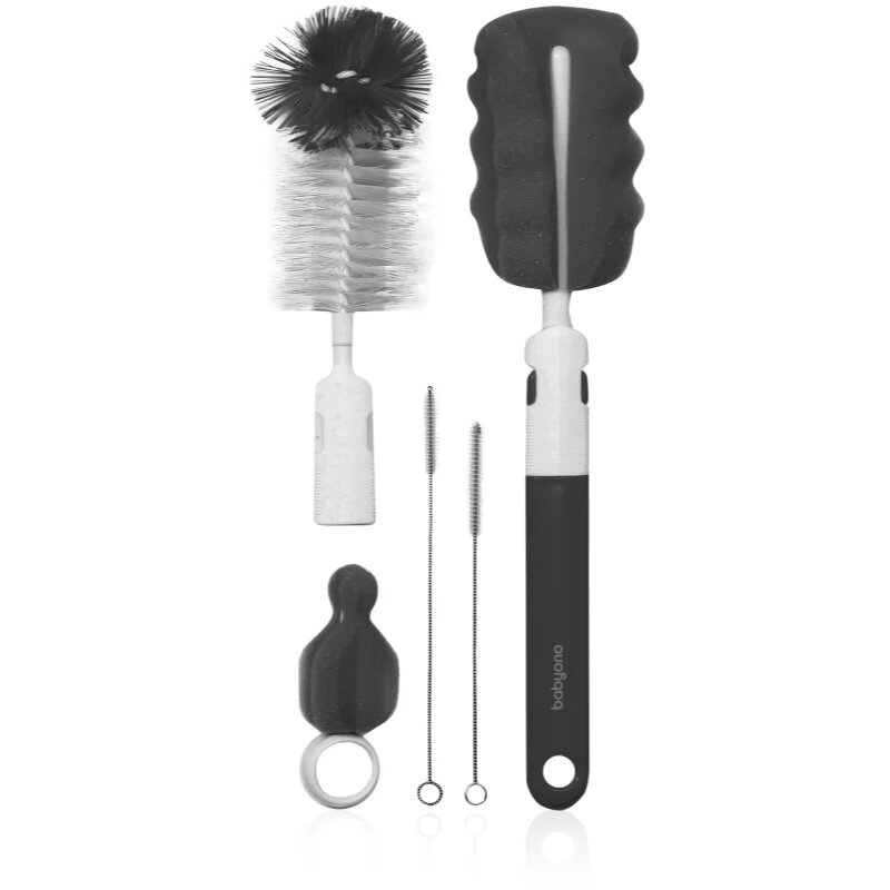 BabyOno Brush Set krtača set krtačk za čiščenje stekleničk in cucljev Grey 1 kos