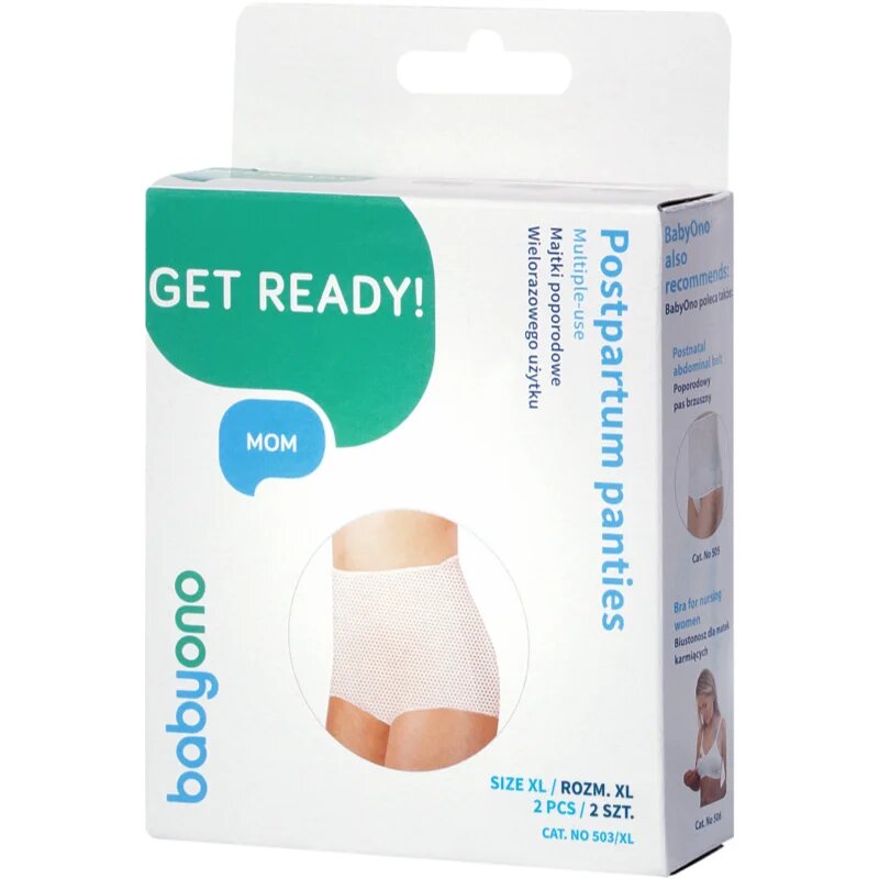 BabyOno Get Ready Multiple-use Mesh Panties poporodne spodnjice velikost XL 2 kos