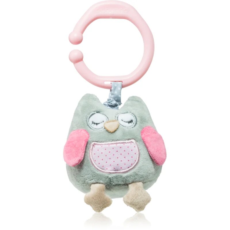 BabyOno Have Fun Musical Toy for Children kontrastna viseča igrača z melodijo Owl Sofia Pink 1 kos