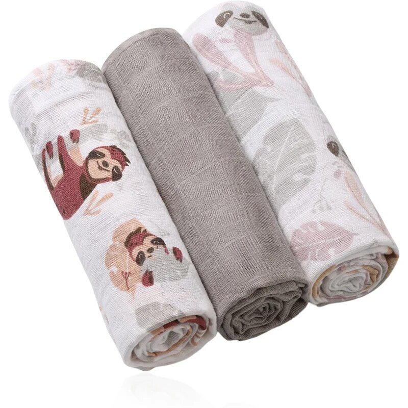 BabyOno Muslin Diapers Super Soft plenice iz blaga Grey 70x70 cm 3 kos