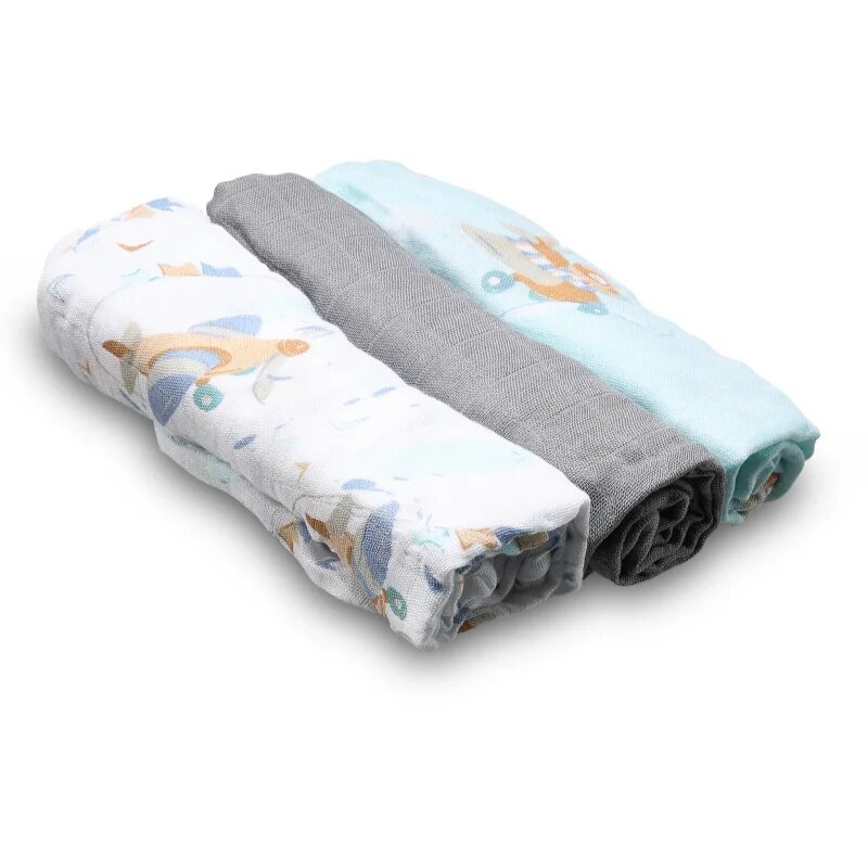 BabyOno Natural Bamboo Diapers Blue-Grey plenice iz blaga 70x70 cm 3 kos