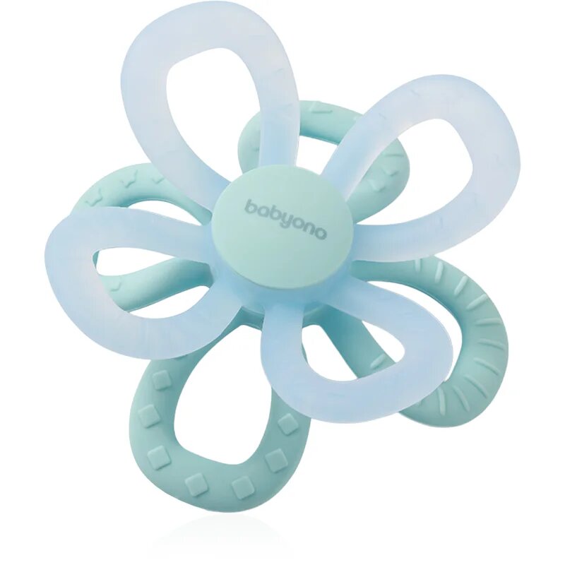 BabyOno Silicone Teether Flower grizalo Blue 1 kos