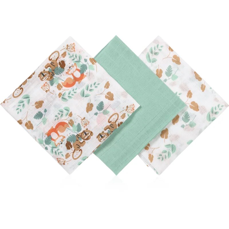 BabyOno Super Soft Mint plenice iz blaga 70x70 cm Mint 3 kos