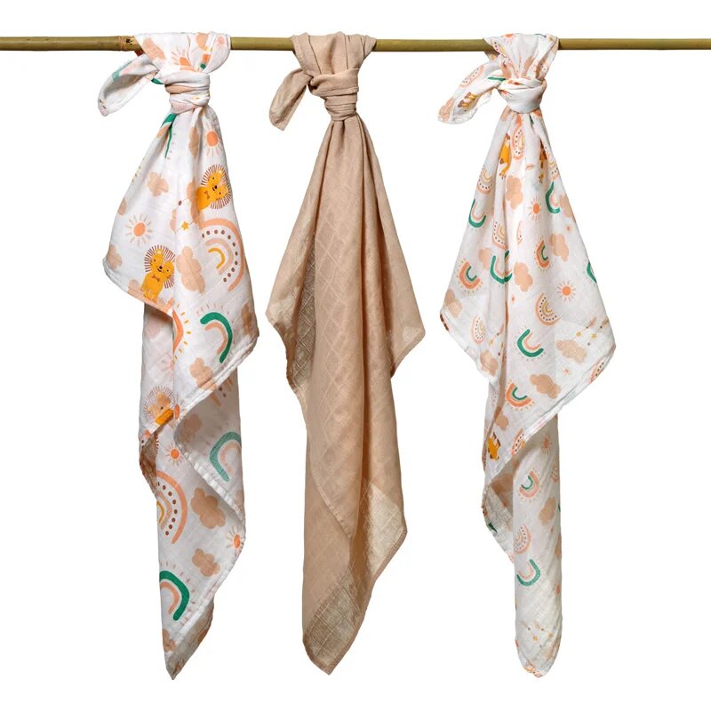 BabyOno Take Care Muslin Diapers plenice iz blaga Beige 3 kos