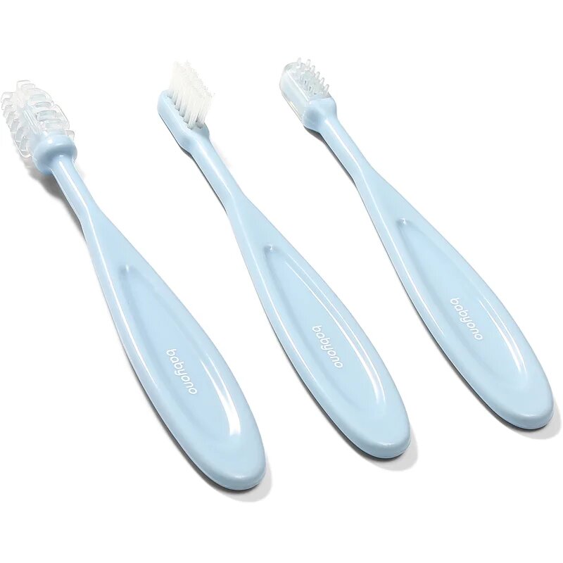 BabyOno Toothbrush zobna ščetka za otroke Blue 3 kos
