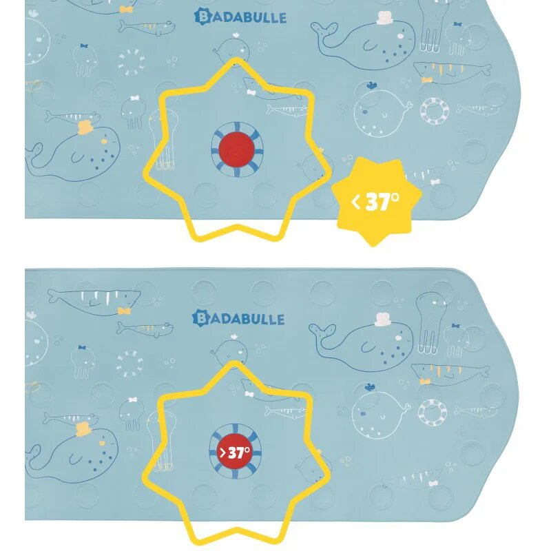 Badabulle Extra Large Bath Mat protidrsna podloga s toplotnim senzorjem 91x40 cm