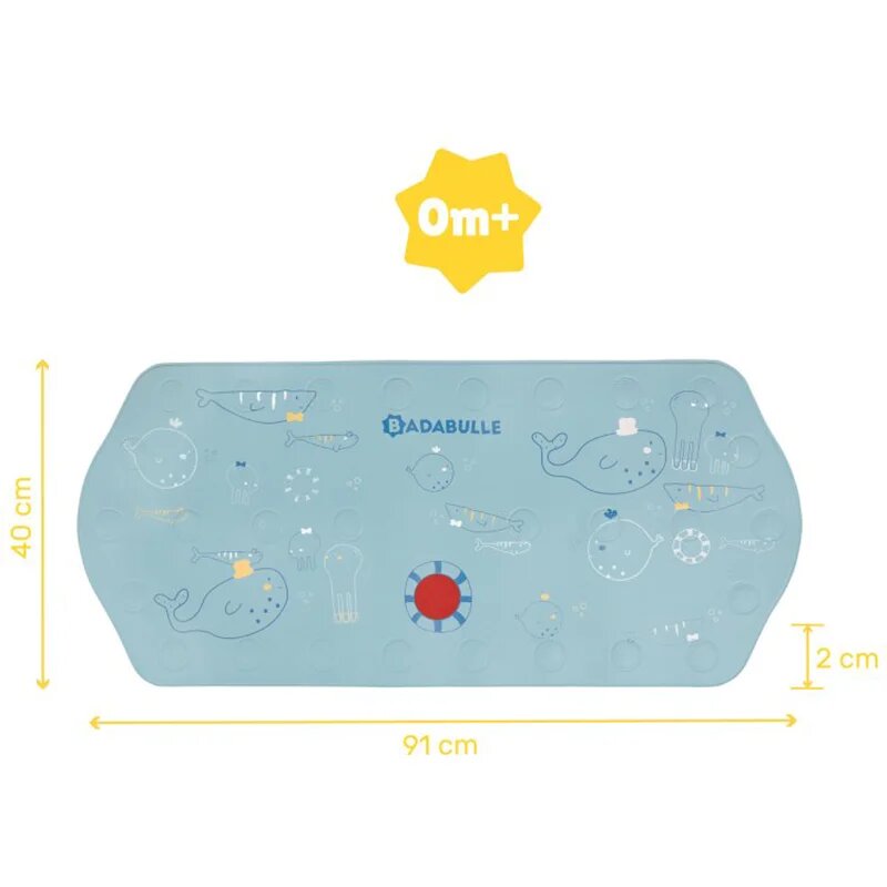 Badabulle Extra Large Bath Mat protidrsna podloga s toplotnim senzorjem 91x40 cm