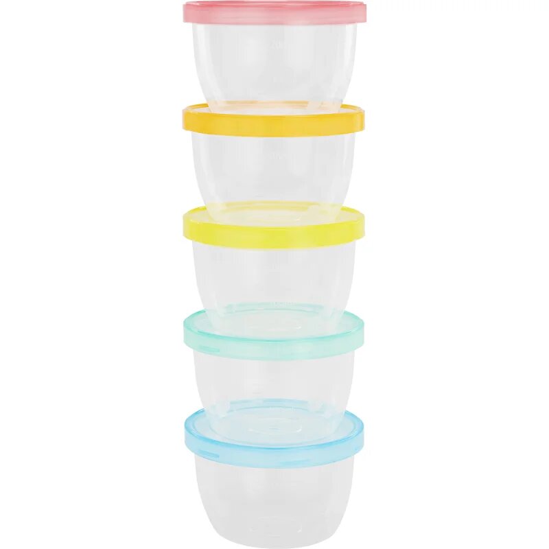 Badabulle Maxi Fun Colors skledica s pokrovčkom 5x250 ml