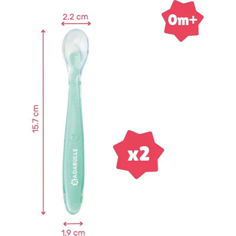 Badabulle Silicone Spoons žlička 3 m+ 2 kos