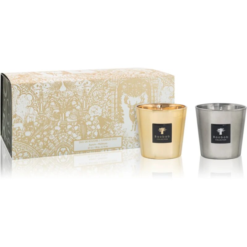 Baobab Collection Aurum & Platinum Les Exclusives Duo Candle Box darilni set