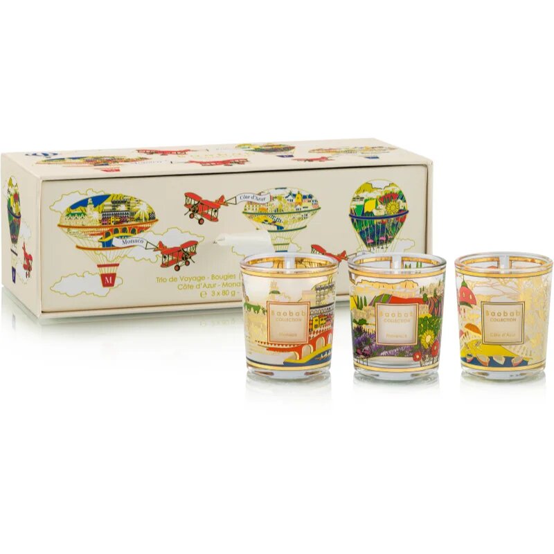 Baobab Collection Trio Travel Candles dišeča sveča darilni set