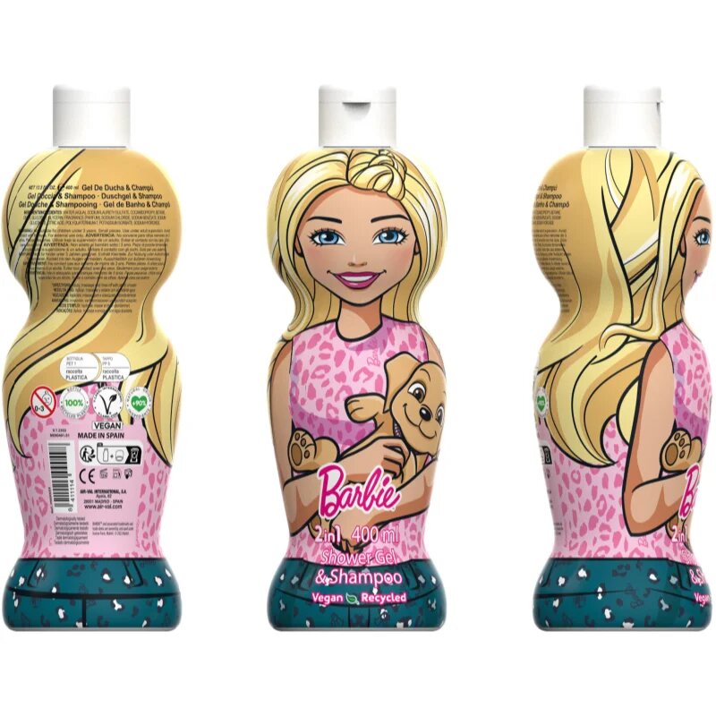 Barbie 2in1 nežni gel za prhanje in šampon za otroke 400 ml