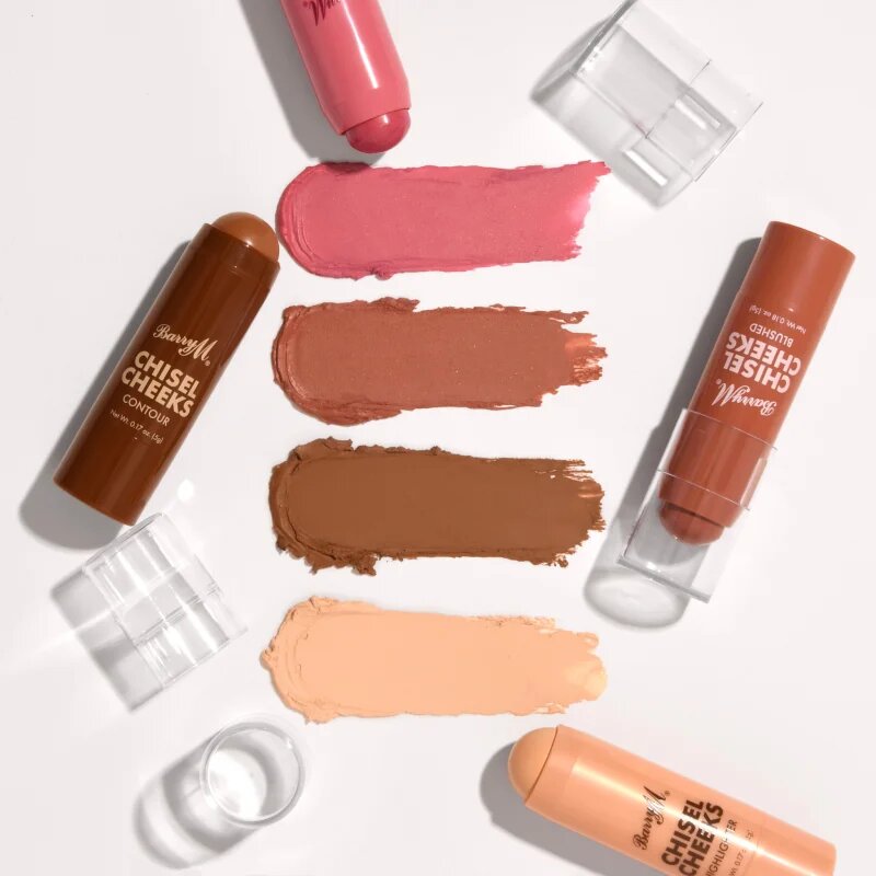 Barry M Chisel Cheeks kremasti bronzer in osvetljevalec v paličici duo balení 2x5 g