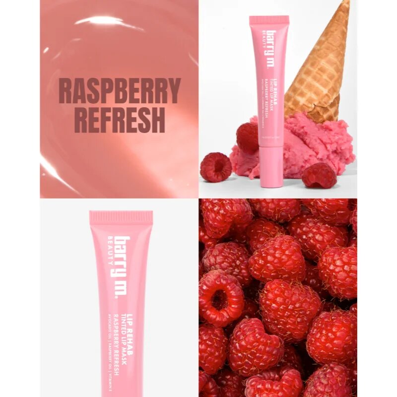 Barry M Lip Rehab hranilna maska za ustnice odtenek Raspberry Refresh 10 ml
