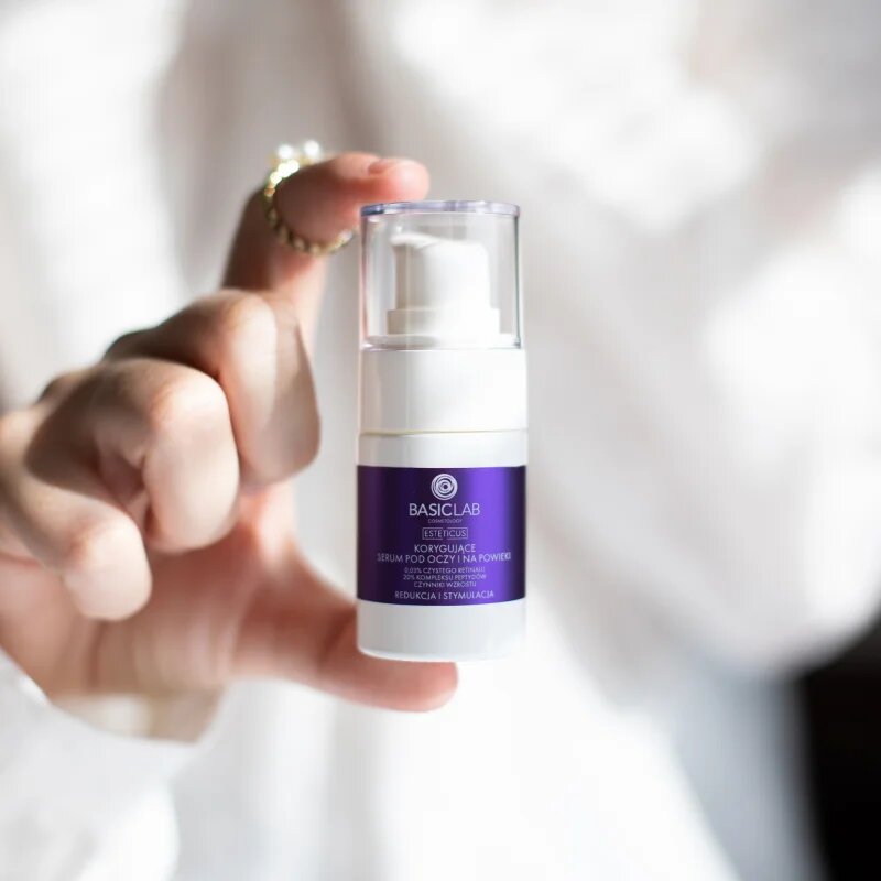 BasicLab Cosmetology Esteticus pomlajevalni serum za predel okoli oči za učvrstitev obraza 15 ml