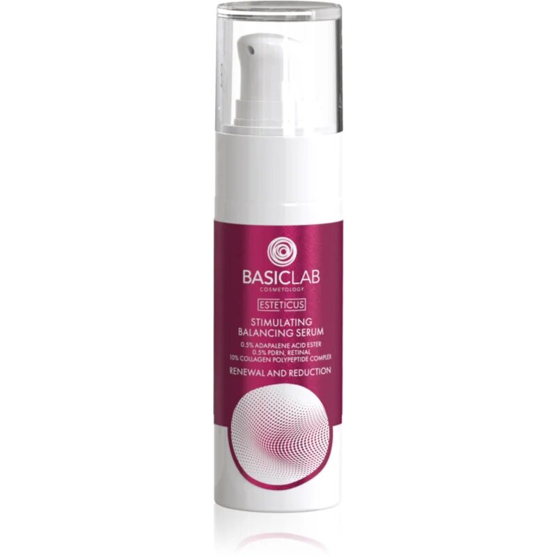 BasicLab Cosmetology Esteticus spodbujajoči serum za poenoten odtenek kože 0.5% Adapalene Acid Ester 10% Collagen Polypeptide Complex 0.5% PDRN 30 m