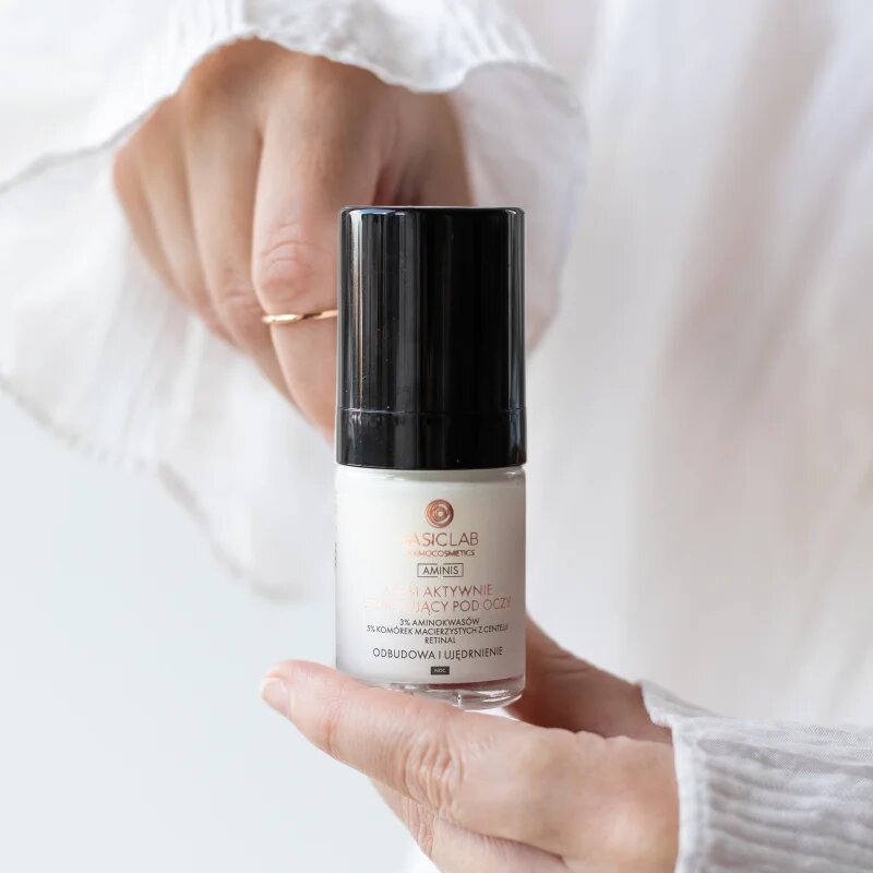 BasicLab Dermocosmetics Aminis gladilna in učvrstitvena krema za predel okoli oči za noč 18 ml