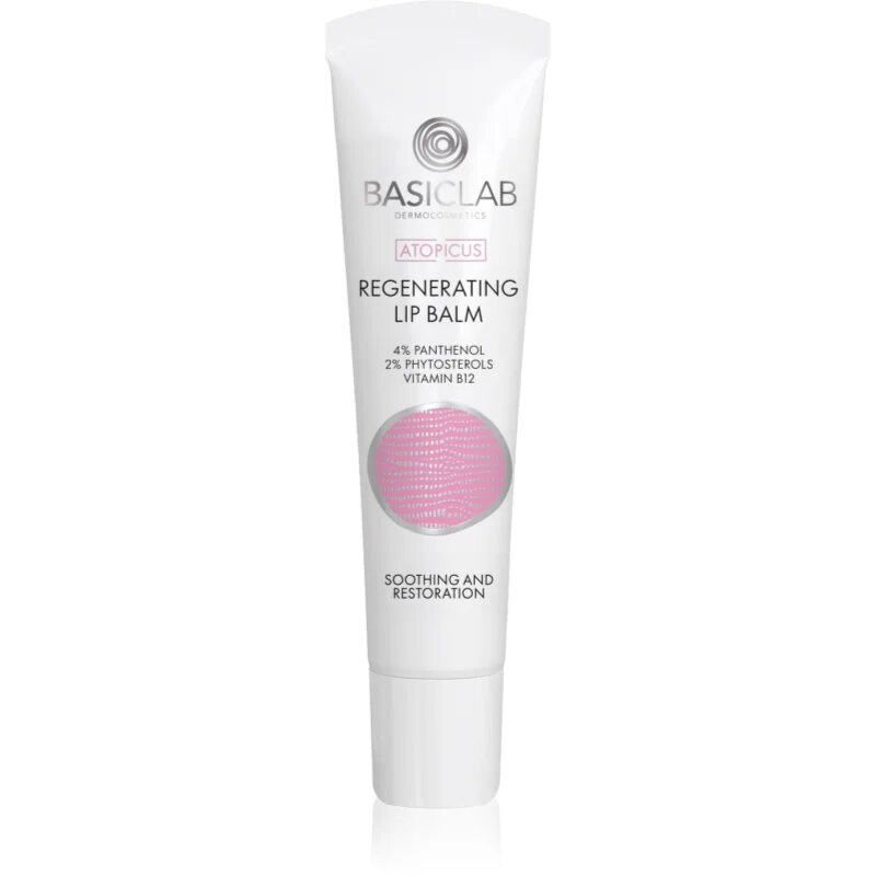 BasicLab Dermocosmetics Atopicus regeneracijski balzam za ustnice za zelo občutljivo suho in atopično kožo 15 ml