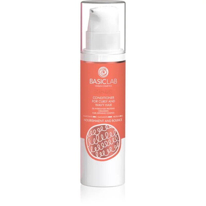 BasicLab Dermocosmetics Capillus krepilni balzam za valovite in kodraste lase 250 ml
