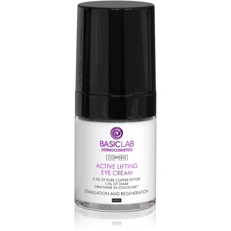 BasicLab Dermocosmetics Copperis lifting krema za predel okoli oči za noč 18 ml