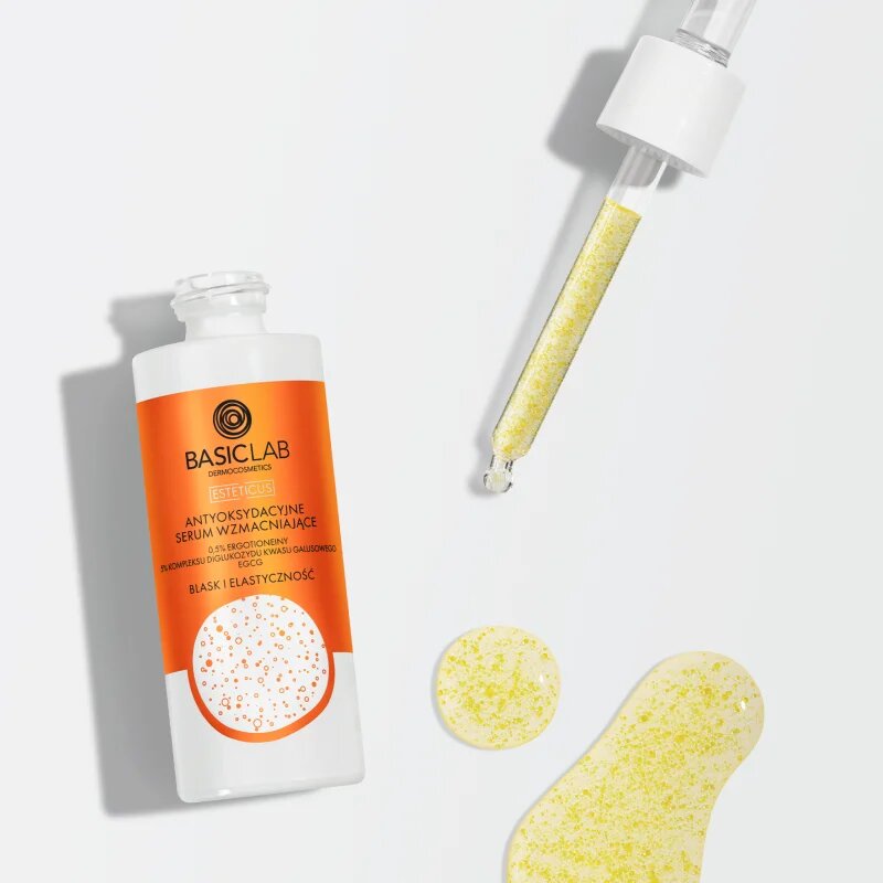 BasicLab Dermocosmetics Esteticus antioksidantni serum povečujoč prožnost kože 0.5% Ergothioneine 5% Diglucosyl gallic acid complex 30 ml