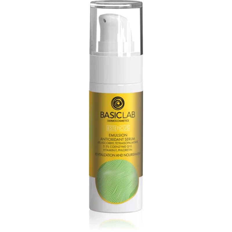 BasicLab Dermocosmetics Esteticus revitalizacijska emulzija za obraz z antioksidacijskim učinkom 30 ml