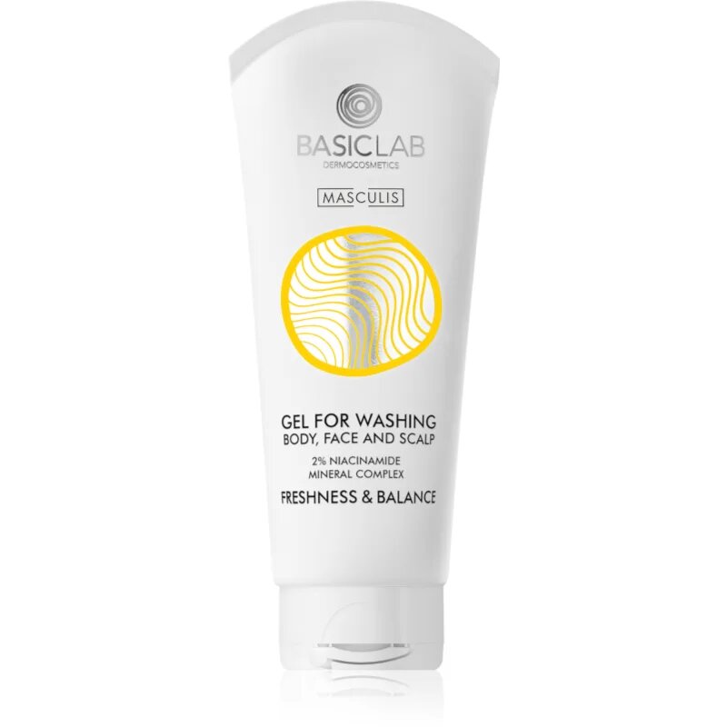 BasicLab Dermocosmetics Masculis gel za prhanje za obraz telo in lase 100 ml