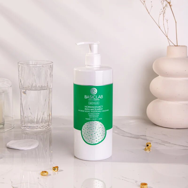BasicLab Dermocosmetics Micellis micelarna voda za mešano in mastno kožo z dozirno črpalko 500 ml