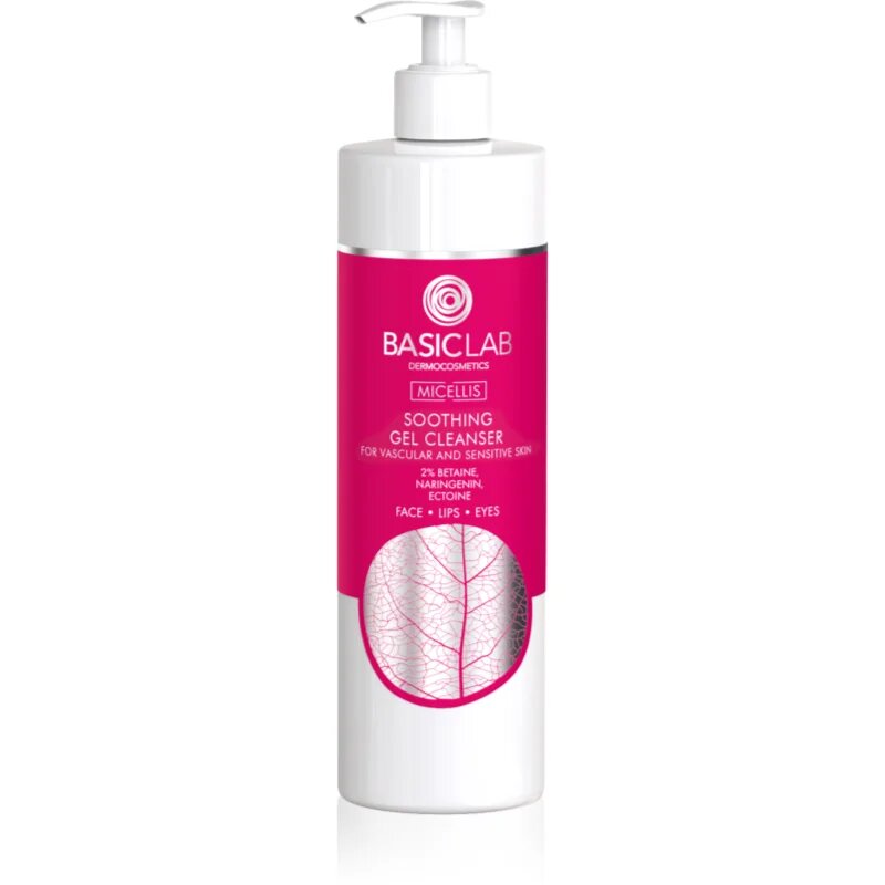 BasicLab Dermocosmetics Micellis pomirjevalni čistilni gel za občutljivo in pordelo kožo 300 ml