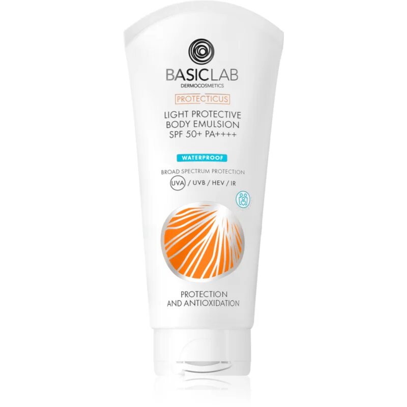 BasicLab Dermocosmetics Protecticus vlažilna in zaščitna emulzija za obraz in telo SPF 50+ vodoodporna 100 ml