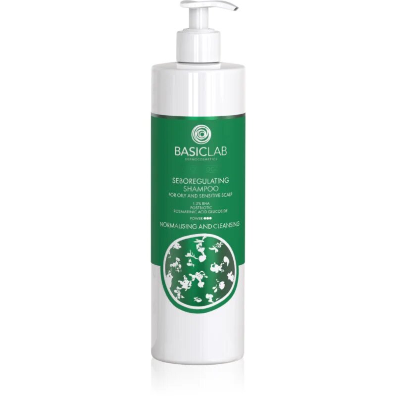 BasicLab Dermocosmetics Trichologis čistilni šampon za regulacijo sebuma 300 ml