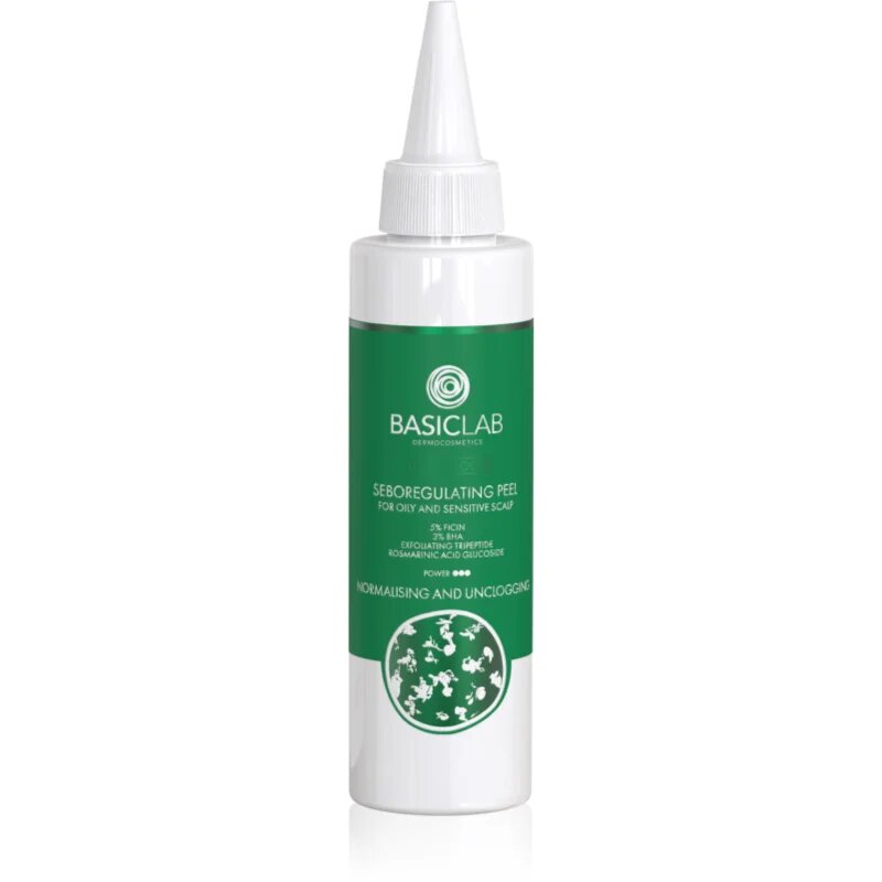 BasicLab Dermocosmetics Trichologis eksfoliacijski piling serum za mastno lasišče 150 ml