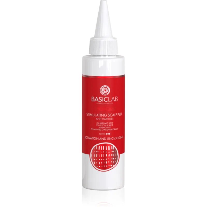 BasicLab Dermocosmetics Trichologis spodbujajoči piling proti izpadanju las 150 ml