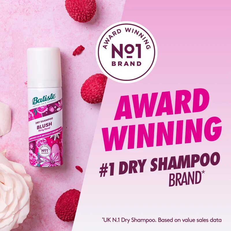 Batiste Blush Flirty Floral suhi šampon potovalno pakiranje 50 ml