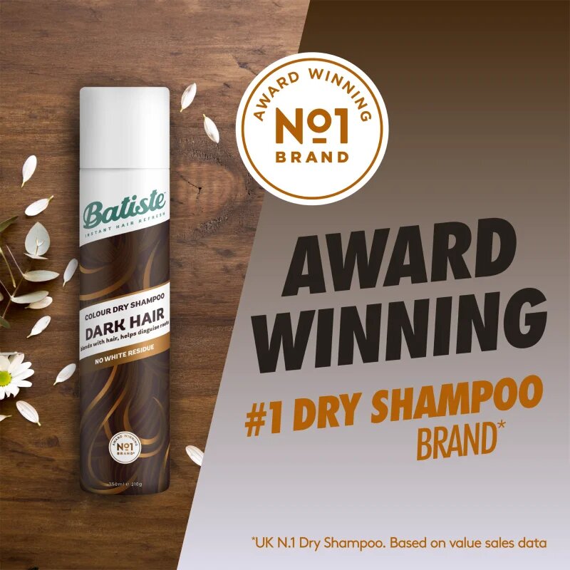 Batiste Dark and Deep Brown suhi šampon za temne lase 350 ml