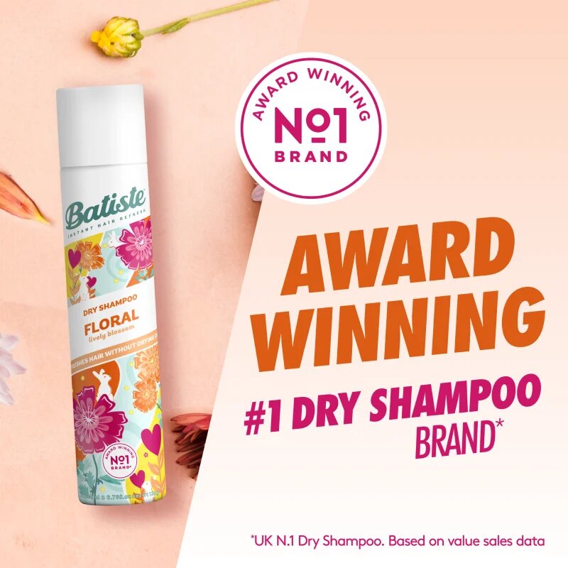 Batiste Floral Lively Blossoms suhi šampon za vse tipe las 200 ml
