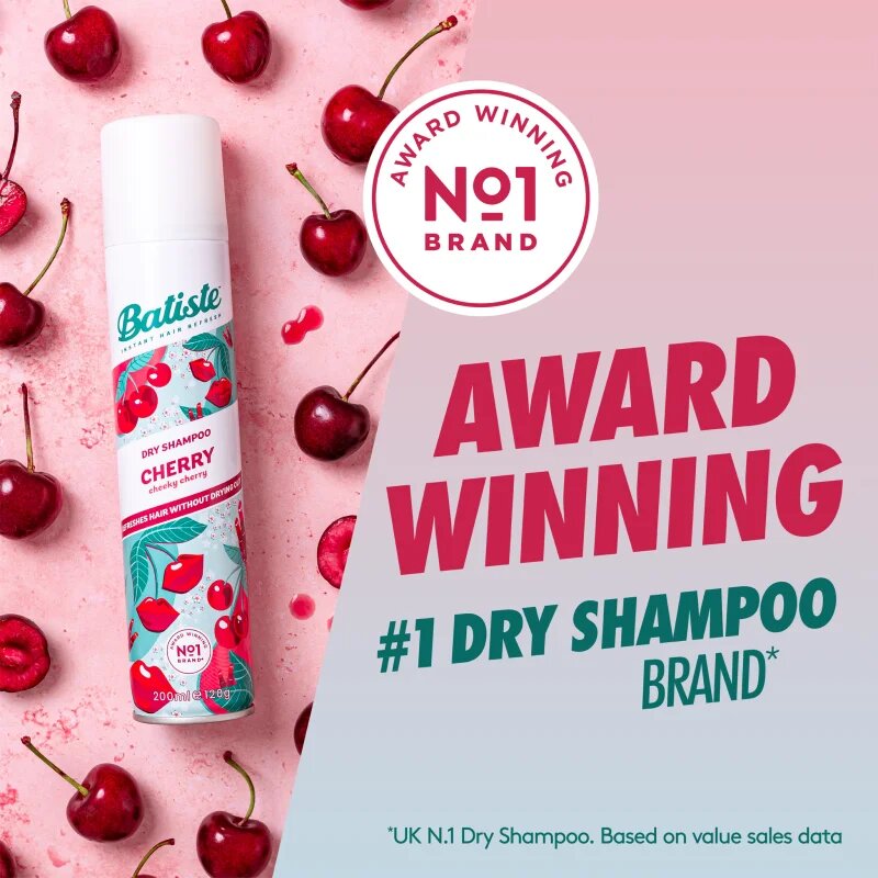 Batiste Fruity & Cheeky Cherry suhi šampon za volumen in sijaj 200 ml