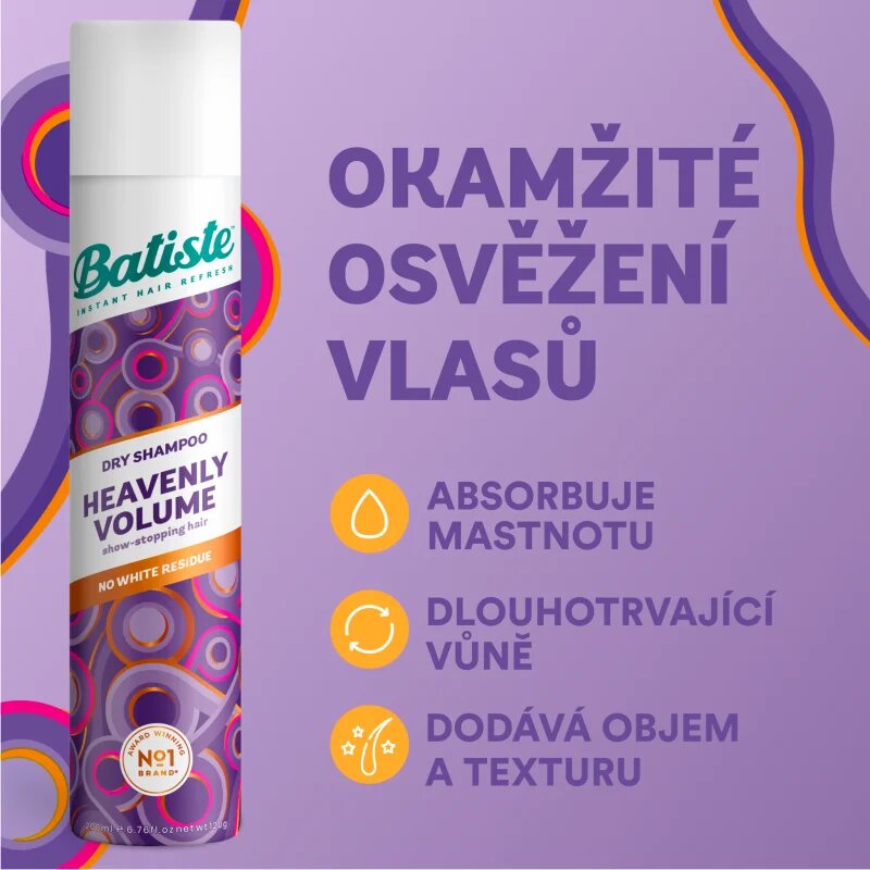 Batiste Heavenly Volume suhi šampon za volumen in sijaj 200 ml
