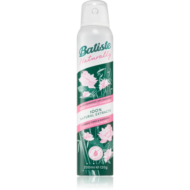 Batiste Naturally Bamboo & Gardenia suhi šampon za absorbcijo odvečnega sebuma in za osvežitev las 200 ml