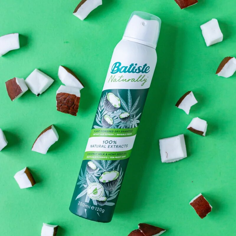 Batiste Naturally Coconut & Hemp suhi šampon za absorbcijo odvečnega sebuma in za osvežitev las 200 ml