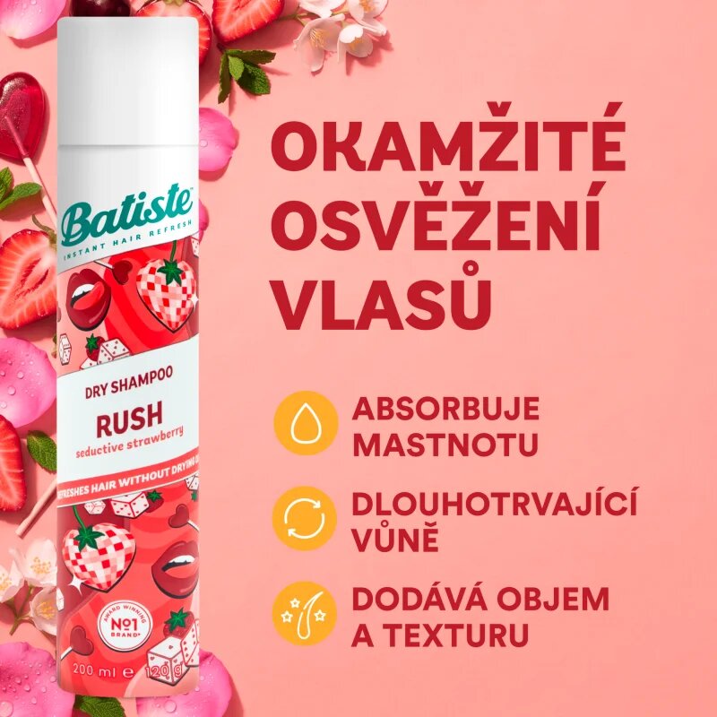 Batiste Rush suhi šampon za mastne lase 200 ml
