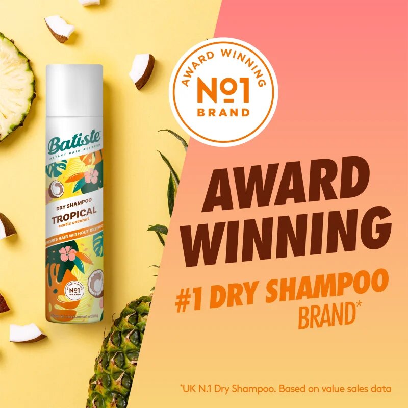 Batiste Tropical osvežujoči suhi šampon 350 ml