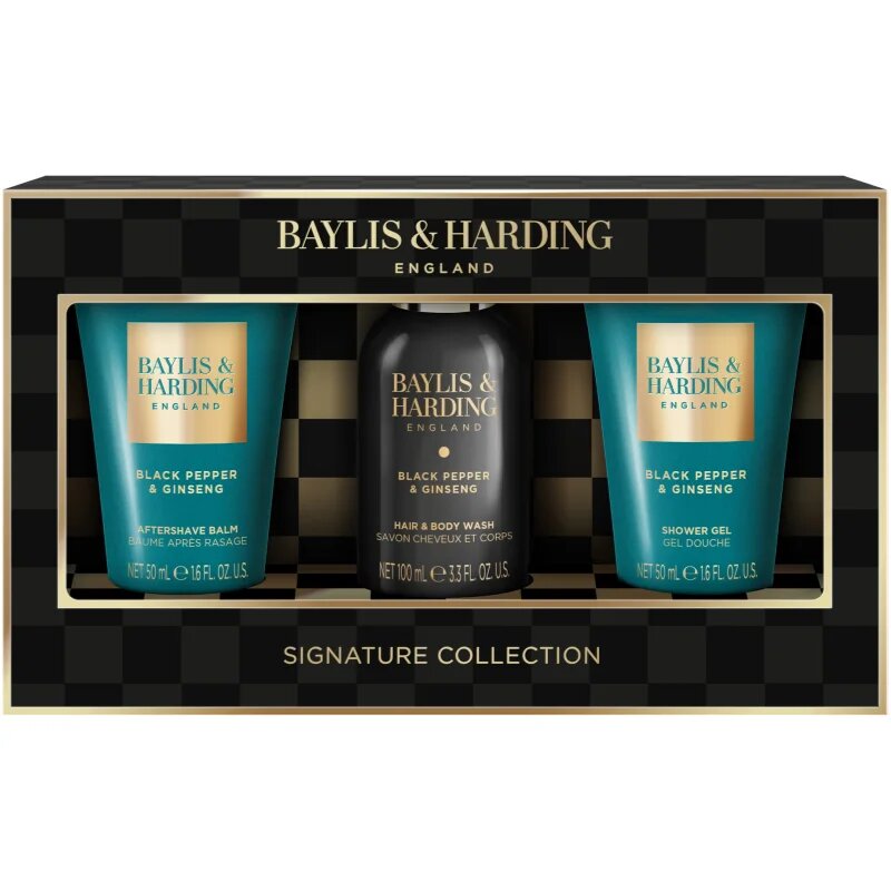 Baylis & Harding Black Pepper & Ginseng darilni set za obraz telo in lase za moške
