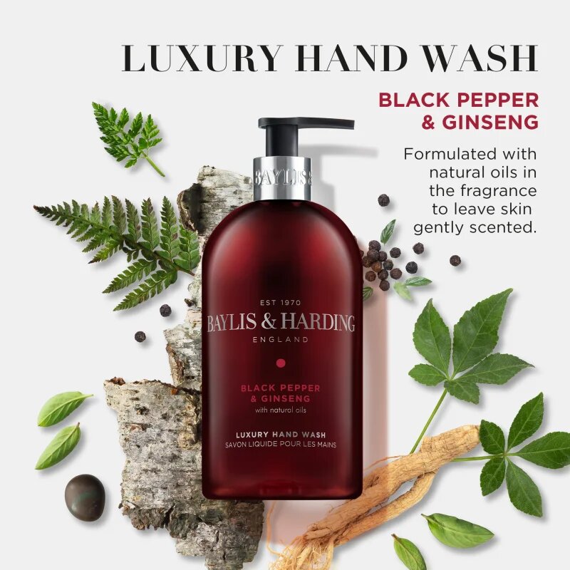Baylis & Harding Black Pepper & Ginseng tekoče milo za roke 500 ml