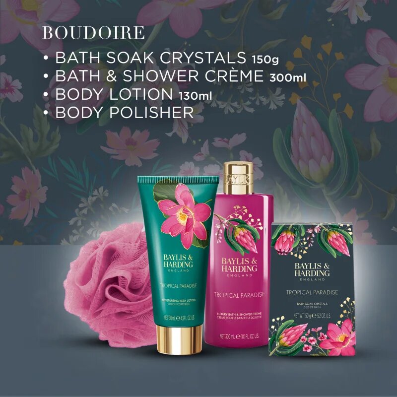 Baylis & Harding Boudoire Tropical Paradise darilni set kovinska škatla