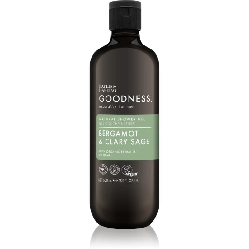Baylis & Harding Goodness Bergamot & Clary Sage gel za prhanje za moške 500 ml
