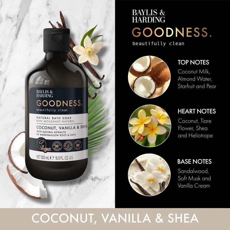 Baylis & Harding Goodness Coconut Vanilla & Shea pena za kopel 500 ml