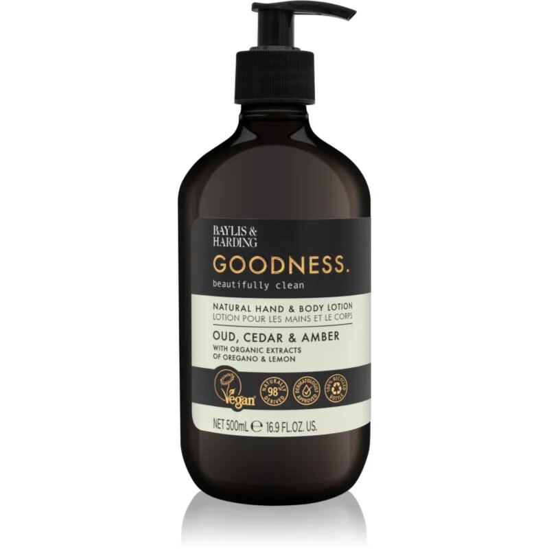 Baylis & Harding Goodness Oud Cedar & Amber nežno mleko za telo 500 ml