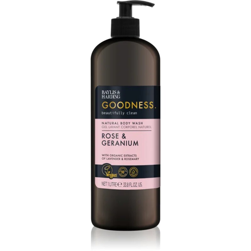 Baylis & Harding Goodness Rose & Geranium gel za prhanje 1000 ml