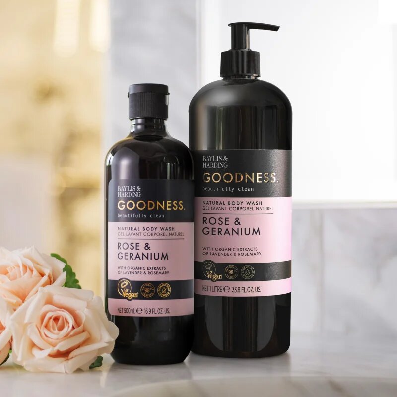 Baylis & Harding Goodness Rose & Geranium gel za prhanje 1000 ml